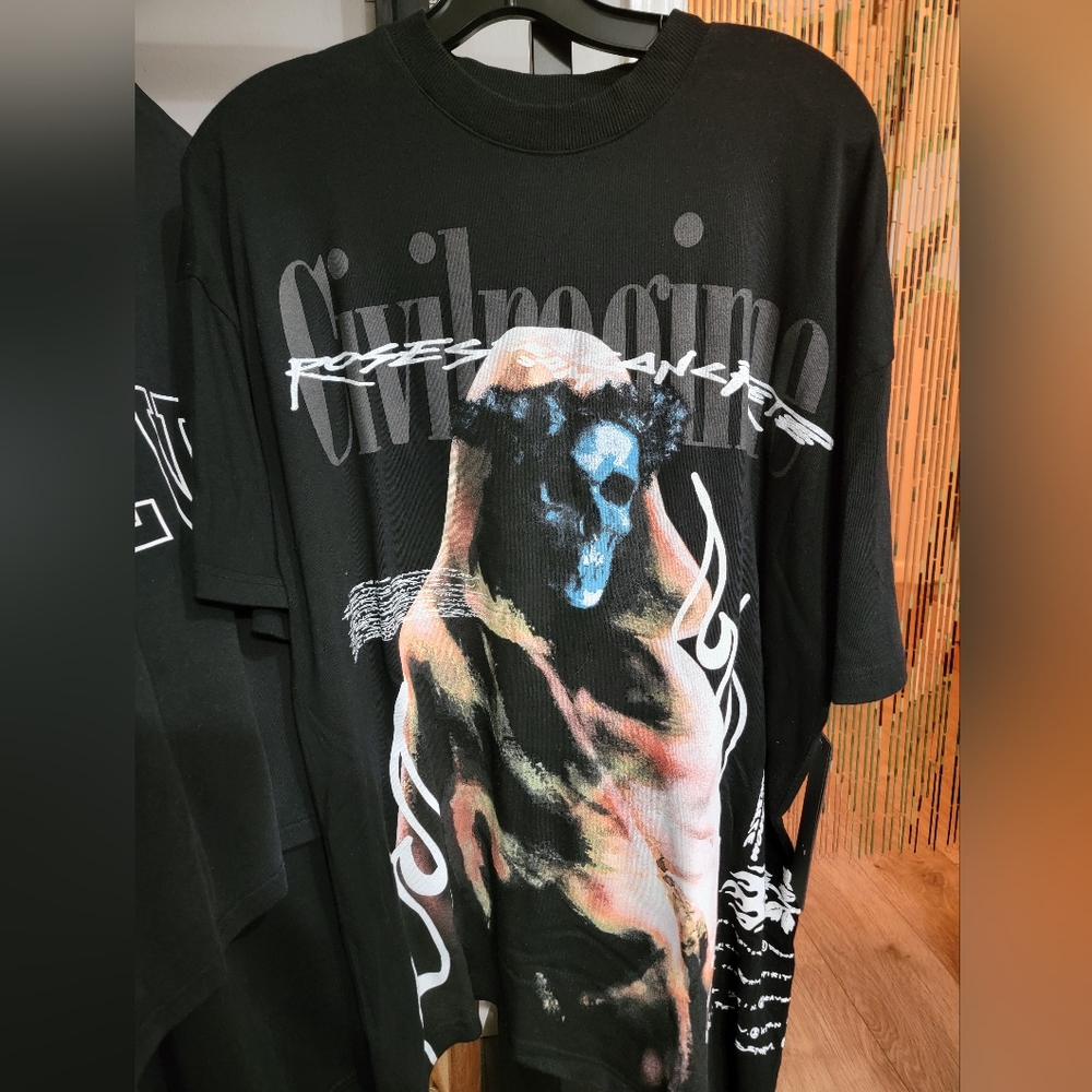 Civil Regime Grim Reaper Graphics Black Tee Sz SMALL